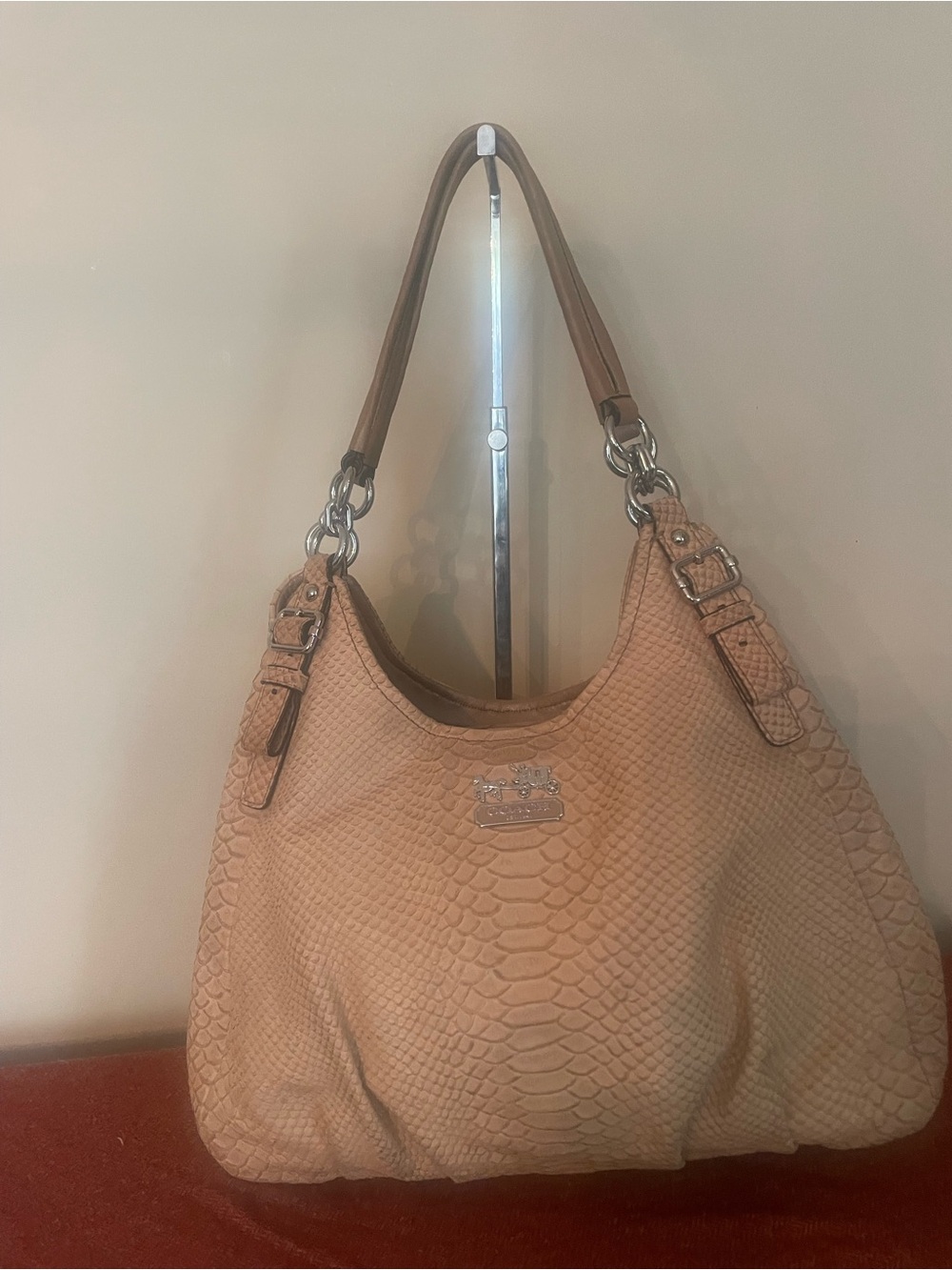 Coach Tan Pebbled Leather Hobo Shoulder Bag